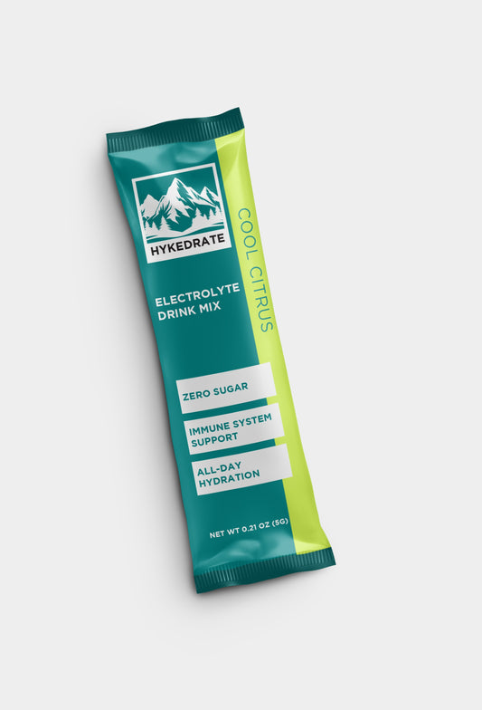 Hykedrate Electrolyte Drink Mix - Cool Citrus flavor, single-serving packet, ideal electrolytes for outdoor hydration 